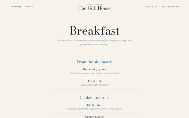 The Gull House sample design, screenshot 2